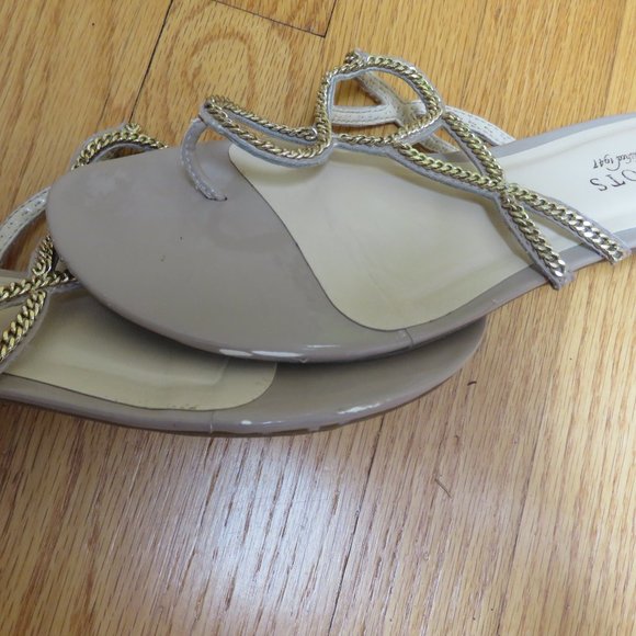 CLEARANCE - Talbots Gold chain thong flat sandals size 7 - Picture 6 of 7
